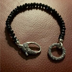 Michael Dawkins Black Spinel Sterling Starry Night Bracelet 7”